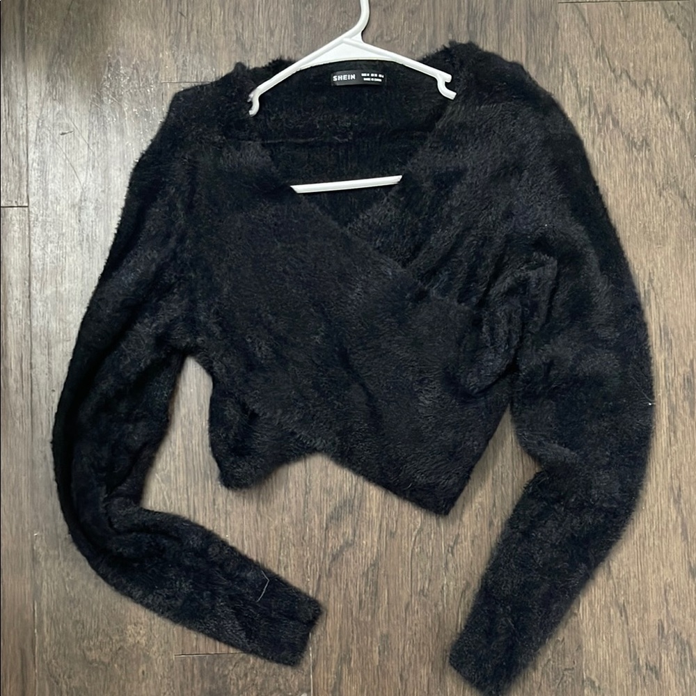 SHEIN Black Fuzzy Sweater